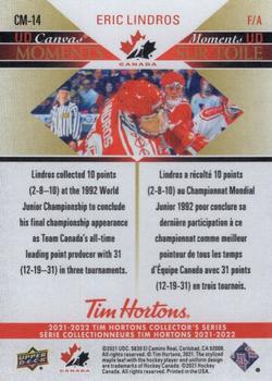 2021-22 Upper Deck Tim Hortons Team Canada - UD Canvas Moments #CM-14 Eric Lindros Back