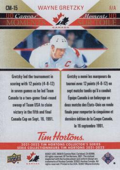 2021-22 Upper Deck Tim Hortons Team Canada - UD Canvas Moments #CM-15 Wayne Gretzky Back