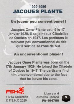 2020 FSHQ Collection Jacques Plante #5 Jacques Plante Back