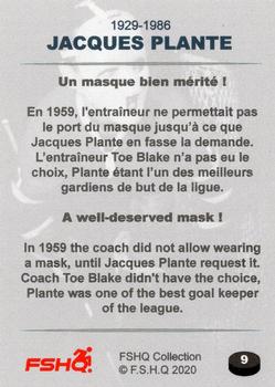 2020 FSHQ Collection Jacques Plante #9 Jacques Plante Back
