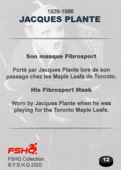 2020 FSHQ Collection Jacques Plante #12 Jacques Plante Back