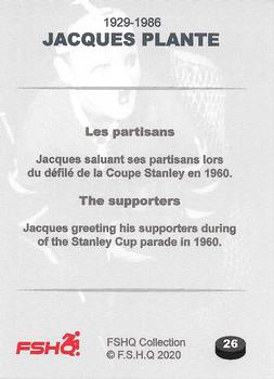 2020 FSHQ Collection Jacques Plante #26 Jacques Plante Back