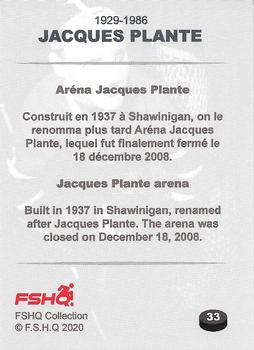 2020 FSHQ Collection Jacques Plante #33 Jacques Plante Back