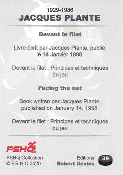 2020 FSHQ Collection Jacques Plante #39 Jacques Plante Back