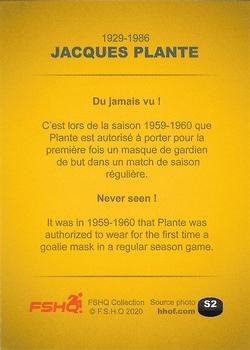2020 FSHQ Collection Jacques Plante - Special #S2 Jacques Plante Back