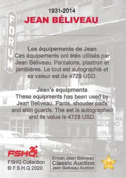 2020 FSHQ Collection Jean-Béliveau #36 Jean Beliveau Back