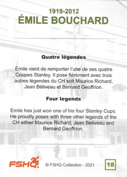 2021 FSHQ Collection Émile Bouchard #18 Emile Bouchard Back