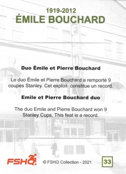 2021 FSHQ Collection Émile Bouchard #33 Emile Bouchard Back