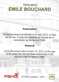 2021 FSHQ Collection Émile Bouchard #35 Emile Bouchard Back