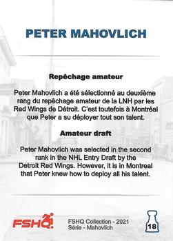 2021 FSHQ Collection Mahovlich #18 Repêchage amateur / Amateur draft Back