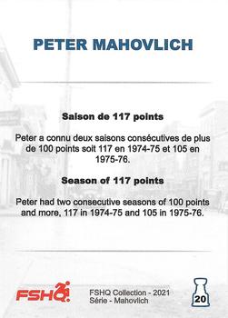 2021 FSHQ Collection Mahovlich #20 Saison de 117 points / Season of 117 points Back