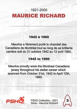 2021 FSHQ Collection Maurice Richard #3 Maurice Richard Back