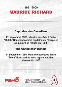2021 FSHQ Collection Maurice Richard #4 Maurice Richard Back