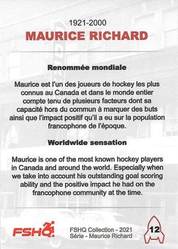 2021 FSHQ Collection Maurice Richard #12 Maurice Richard Back