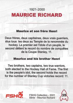 2021 FSHQ Collection Maurice Richard #35 Maurice Richard Back