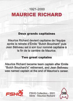 2021 FSHQ Collection Maurice Richard #38 Maurice Richard Back