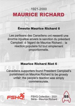 2021 FSHQ Collection Maurice Richard #55 Maurice Richard Back