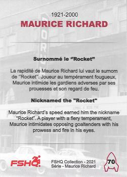 2021 FSHQ Collection Maurice Richard #70 Maurice Richard Back