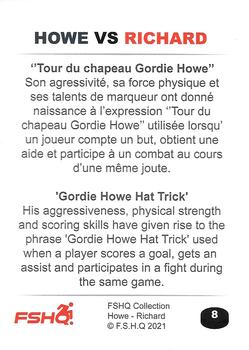 2021 FSHQ Collection Howe vs Richard #8 Gordie Howe Back