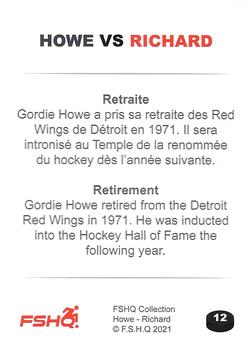 2021 FSHQ Collection Howe vs Richard #12 Gordie Howe Back