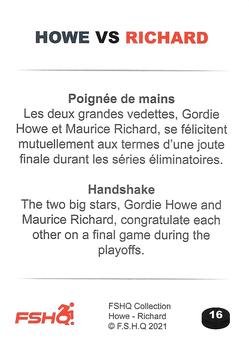 2021 FSHQ Collection Howe vs Richard #16 Maurice Richard / Gordie Howe Back