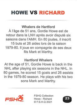 2021 FSHQ Collection Howe vs Richard #23 Gordie Howe Back
