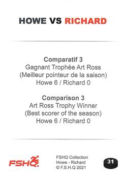 2021 FSHQ Collection Howe vs Richard #31 Maurice Richard / Gordie Howe Back