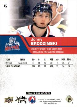 2020-21 Upper Deck AHL - Blue #15 Jonny Brodzinski Back