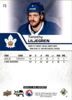 2020-21 Upper Deck AHL - Blue #23 Timothy Liljegren Back