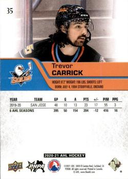 2020-21 Upper Deck AHL - Blue #35 Trevor Carrick Back