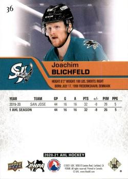 2020-21 Upper Deck AHL - Blue #36 Joachim Blichfeld Back