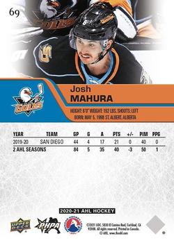 2020-21 Upper Deck AHL - Blue #69 Josh Mahura Back