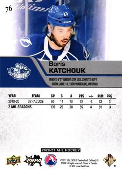 2020-21 Upper Deck AHL - Blue #76 Boris Katchouk Back