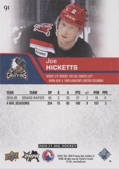 2020-21 Upper Deck AHL - Blue #91 Joe Hicketts Back