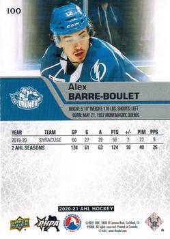 2020-21 Upper Deck AHL - Blue #100 Alex Barre-Boulet Back