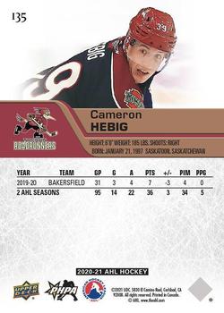 2020-21 Upper Deck AHL - Blue #135 Cameron Hebig Back