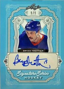 2021-22 Leaf Signature Series - Base Autographs - Light Blue #SSN-BT1 Bryan Trottier Front