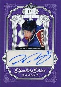 2021-22 Leaf Signature Series - Base Autographs - Purple #SSN-PF1 Peter Forsberg Front