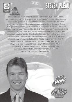 2009-10 Husky/Mohawk Edmonton Oil Kings (WHL) #NNO Steve Pleau Back