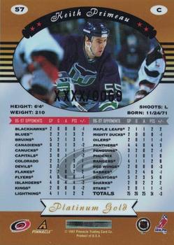 1997-98 Pinnacle Totally Certified - Platinum Gold Promos #57 Keith Primeau Back