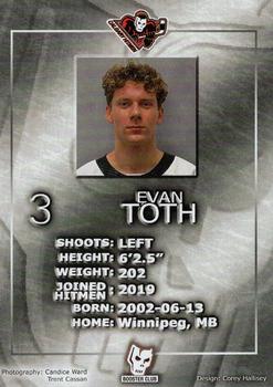 2020-21 Calgary Hitmen (WHL) Booster Club #NNO Evan Toth Back