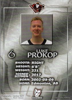 2020-21 Calgary Hitmen (WHL) Booster Club #NNO Luke Prokop Back