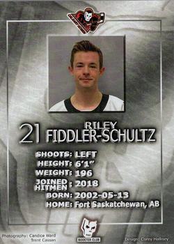 2020-21 Calgary Hitmen (WHL) Booster Club #NNO Riley Fiddler-Schultz Back