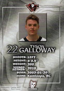 2020-21 Calgary Hitmen (WHL) Booster Club #NNO Tyson Galloway Back