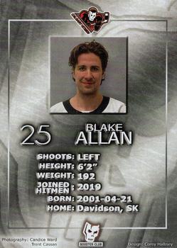 2020-21 Calgary Hitmen (WHL) Booster Club #NNO Blake Allan Back