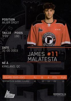 2021-22 Quebec Remparts (QMJHL) #NNO James Malatesta Back