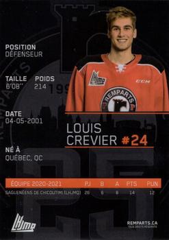 2021-22 Quebec Remparts (QMJHL) #NNO Louis Crevier Back