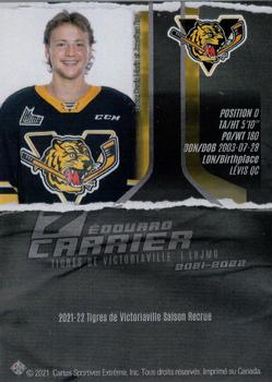 2021-22 Extreme Victoriaville Tigres (QMJHL) #3 Edouard Carrier Back