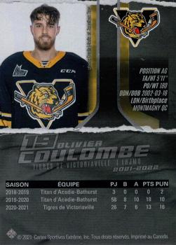 2021-22 Extreme Victoriaville Tigres (QMJHL) #7 Olivier Coulombe Back