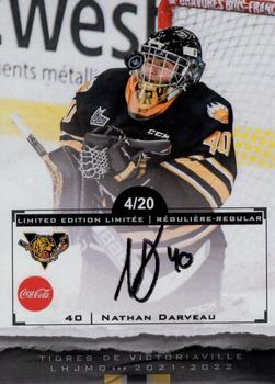 2021-22 Extreme Victoriaville Tigres (QMJHL) - Autographs #12 Nathan Darveau Front